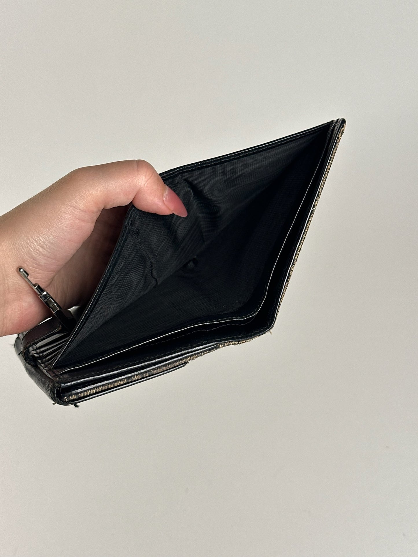 Vintage Gucci Monogram Wallet black gray Jackie