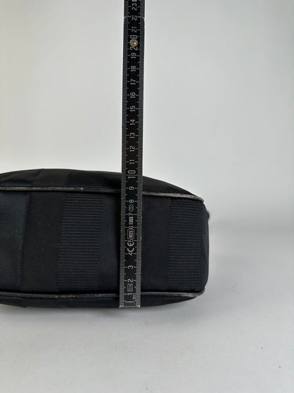 Vintage Ferragamo Flap Crossbody Bag Late 1990s Black Gold