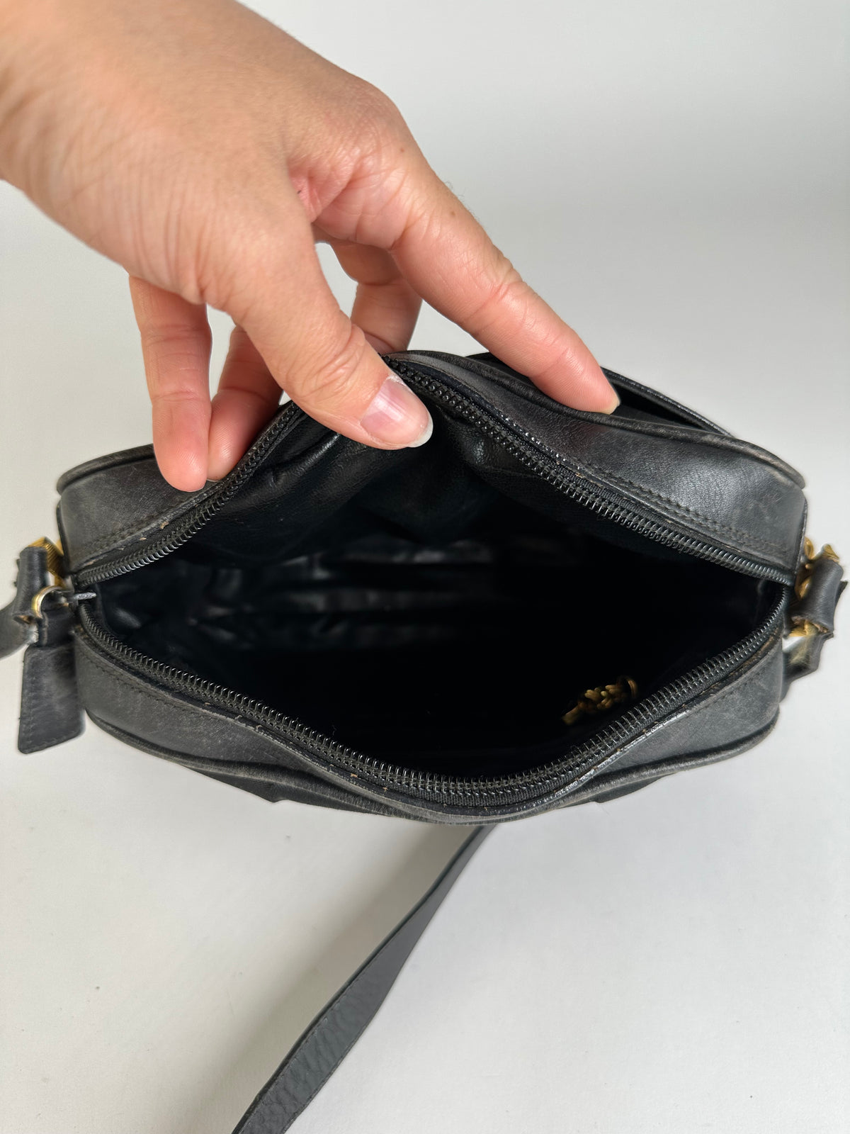 Vintage Ferragamo Flap Crossbody Bag Late 1990s Black Gold