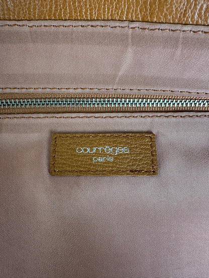 Courreges Tan Leather Tote Bag with Silver-tone Hardware
