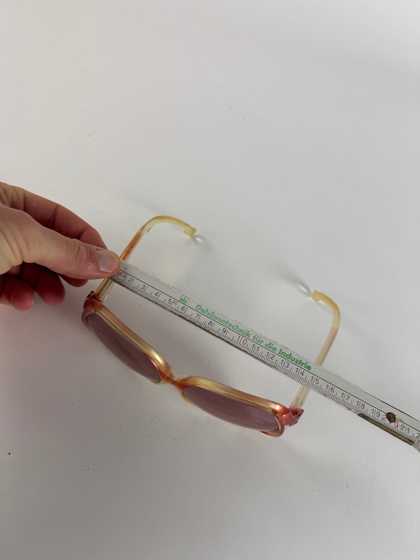 Vintage Yves Saint Laurent Oversized Sunglasses Beige Red