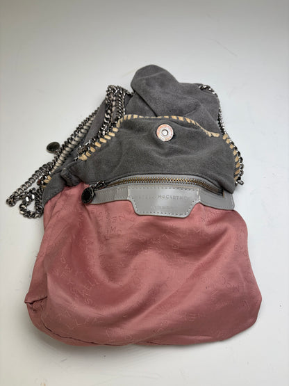 Vintage Stella Mc Cartney Chain-Trim Hobo Bag Grey Beige