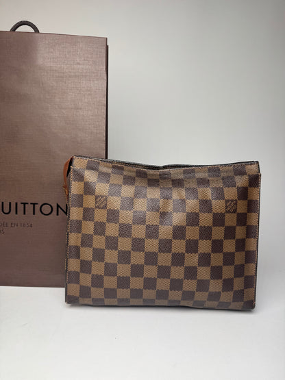 Vintage Louis Vuitton Damier Monogram Leather Clutch Brown
