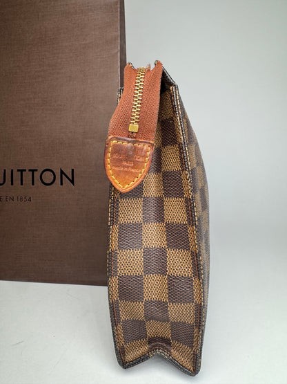 Vintage Louis Vuitton Damier Monogram Leather Clutch Brown