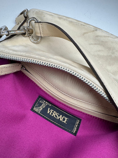 Vintage Versace suede bag beige pink