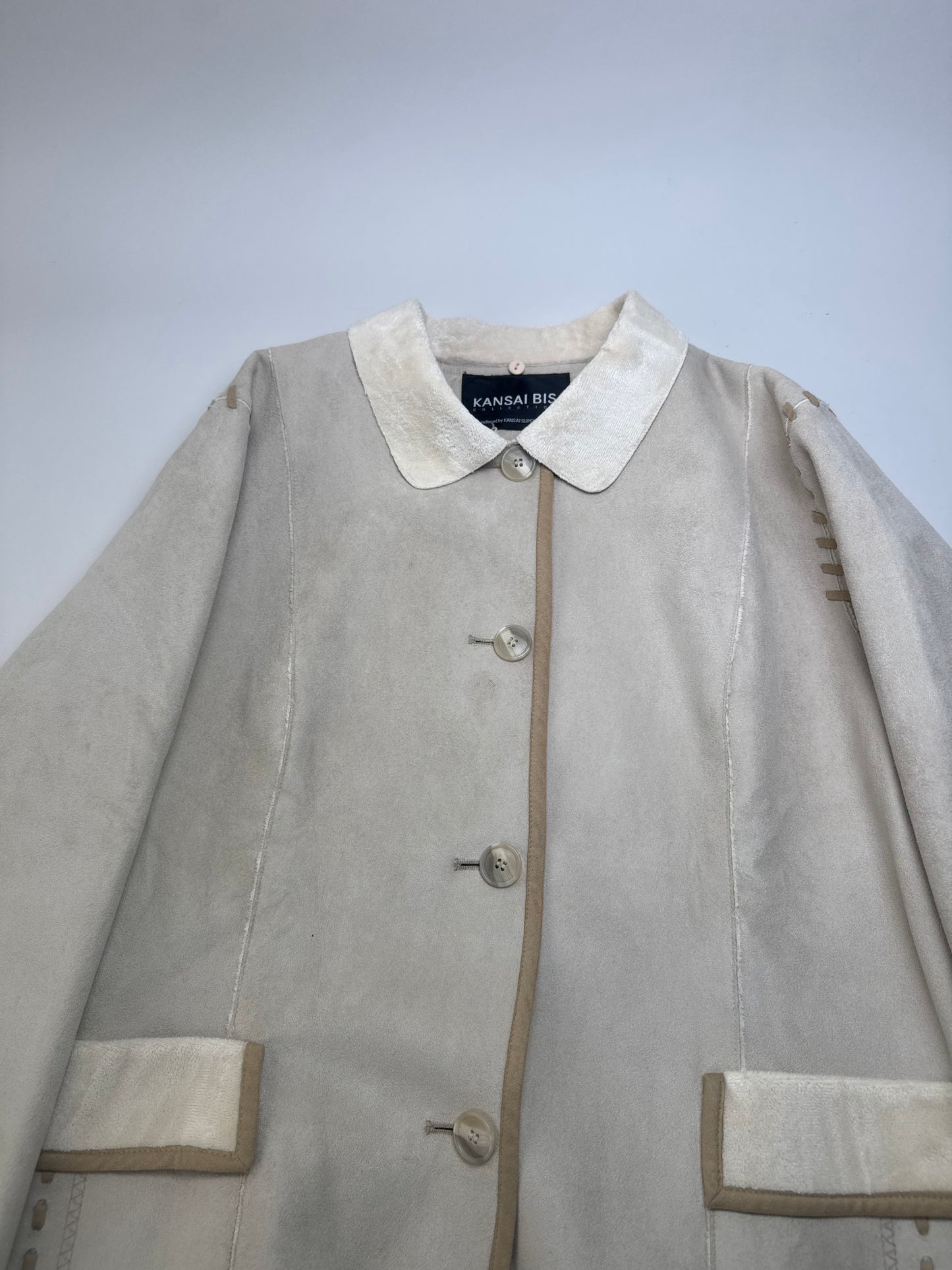 Vintage Kansai Yamamoto Suede Jacket Cream M