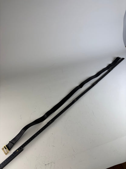 Vintage Gucci Leather Belt Black Gold Buckle