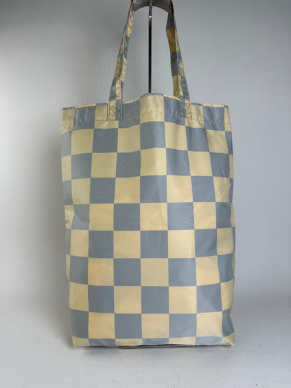 Vintage Comme des Garçons Checkerboard Nylon Tote Light Yellow Grey