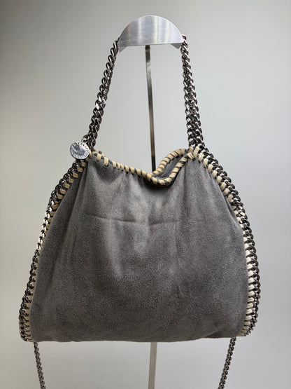 Vintage Stella Mc Cartney Chain-Trim Hobo Bag Grey Beige