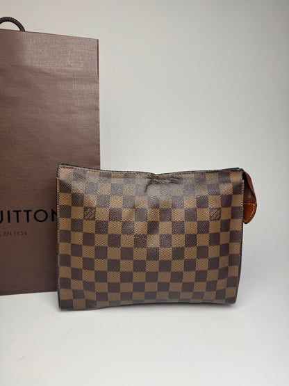 Vintage Louis Vuitton Damier Monogram Leather Clutch Brown