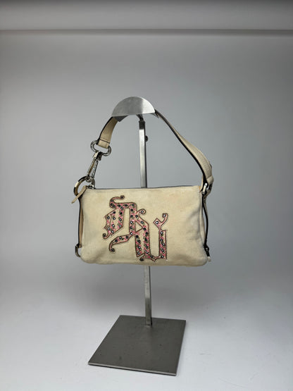 Vintage Versace suede bag beige pink