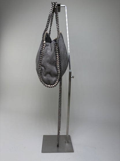 Vintage Stella Mc Cartney Chain-Trim Hobo Bag Grey Beige