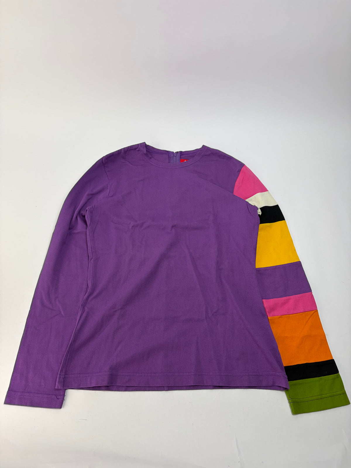 Vintage Comme des Garçons Peggy Moffitt Striped Sleeve Top Early 2000s Purple M