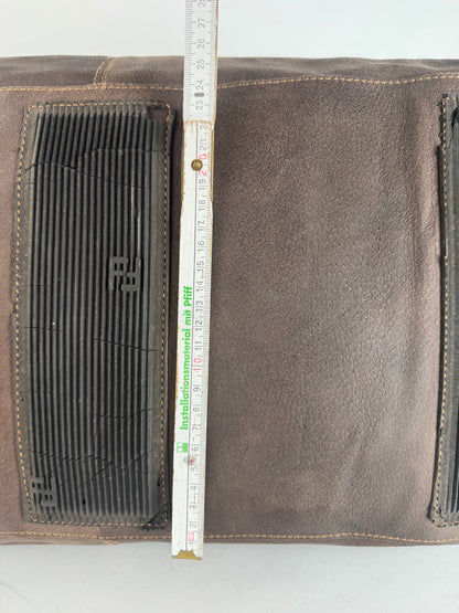 Vintage Fendi Roma Suede Leather Travel Bag Brown