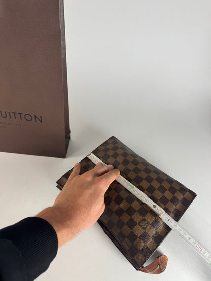 Vintage Louis Vuitton Damier Monogram Leather Clutch Brown