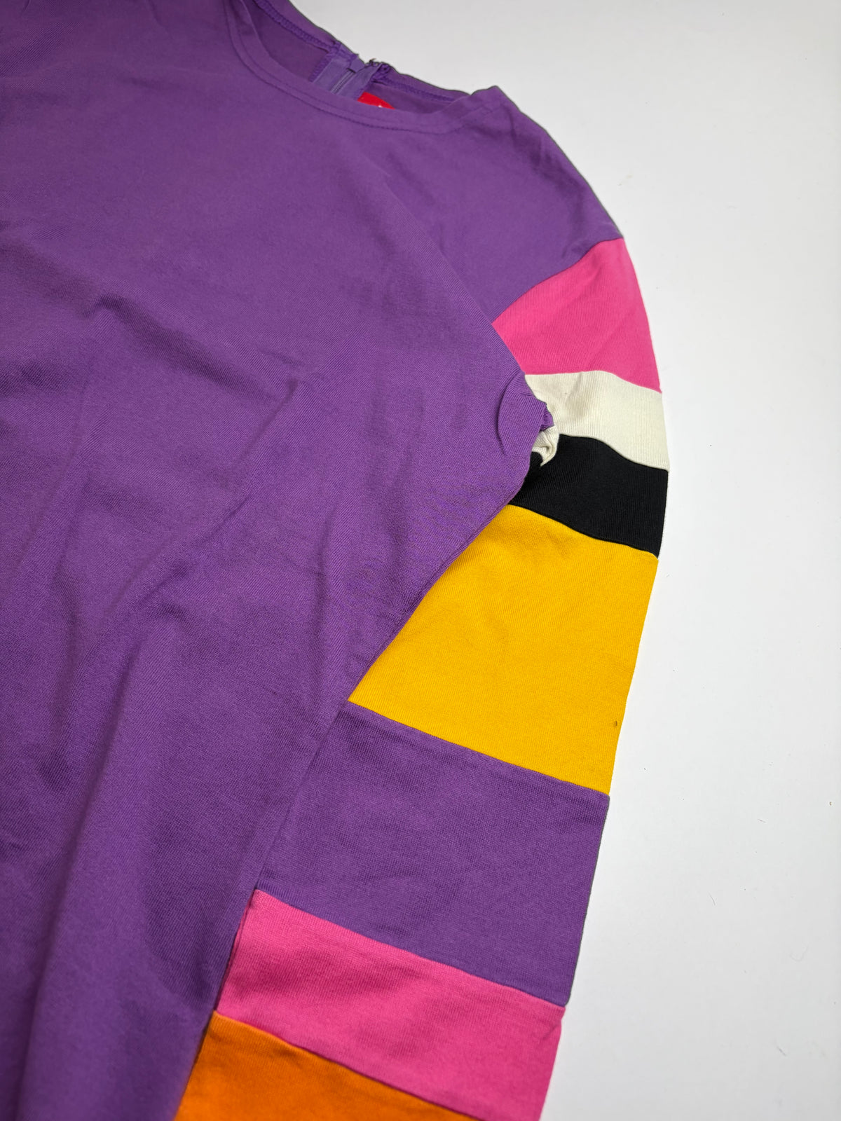 Vintage Comme des Garçons Peggy Moffitt Striped Sleeve Top Early 2000s Purple M
