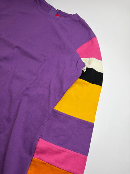 Vintage Comme des Garçons Peggy Moffitt Striped Sleeve Top Early 2000s Purple M