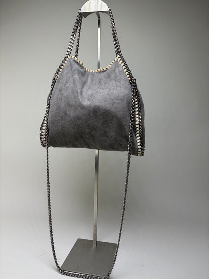 Vintage Stella Mc Cartney Chain-Trim Hobo Bag Grey Beige