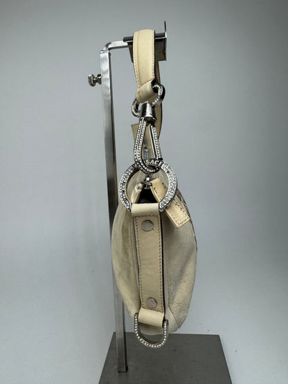 Vintage Versace suede bag beige pink