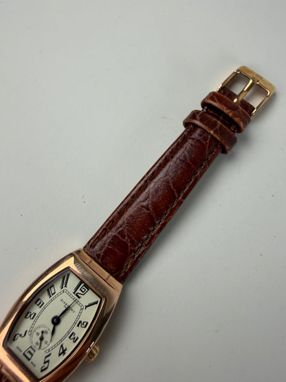 Vintage Givenchy Leather Strap Watch White Brown Gold