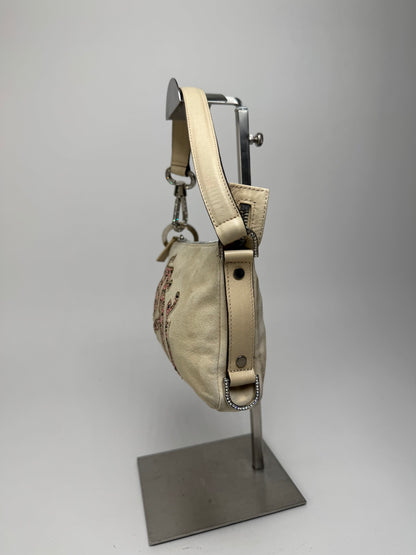 Vintage Versace suede bag beige pink