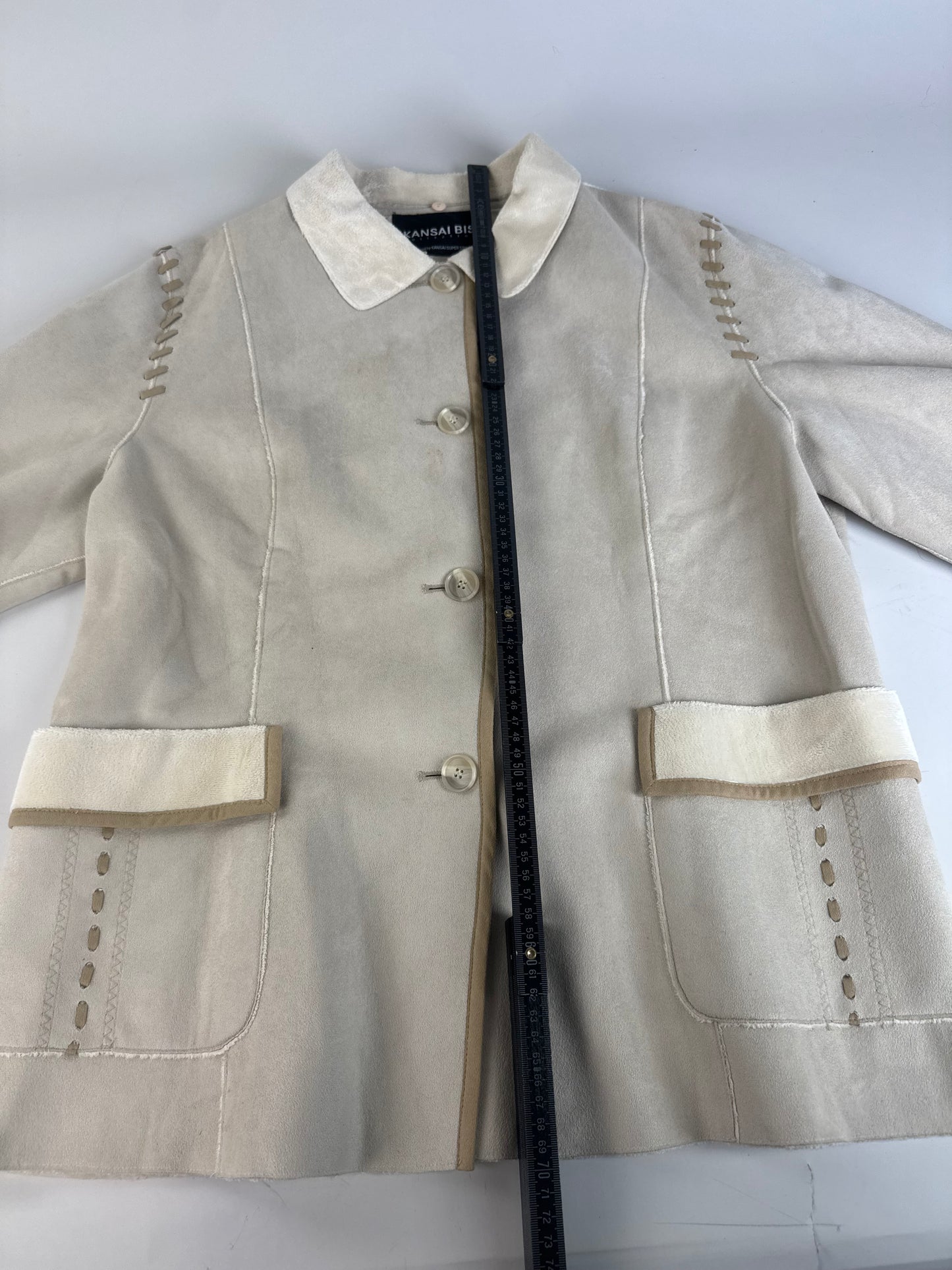 Vintage Kansai Yamamoto Suede Jacket Cream M