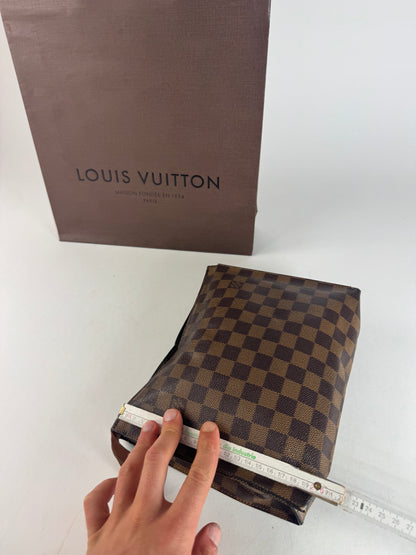 Vintage Louis Vuitton Damier Monogram Leather Clutch Brown