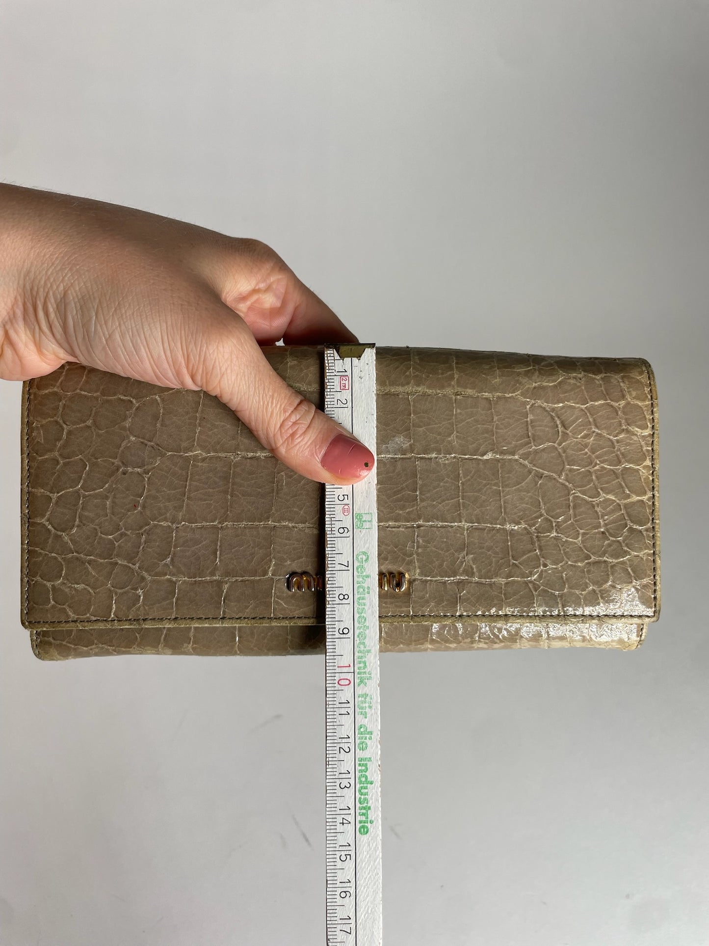 Vintage Miu Miu crocodile Emblossed Leather Wallet Brown