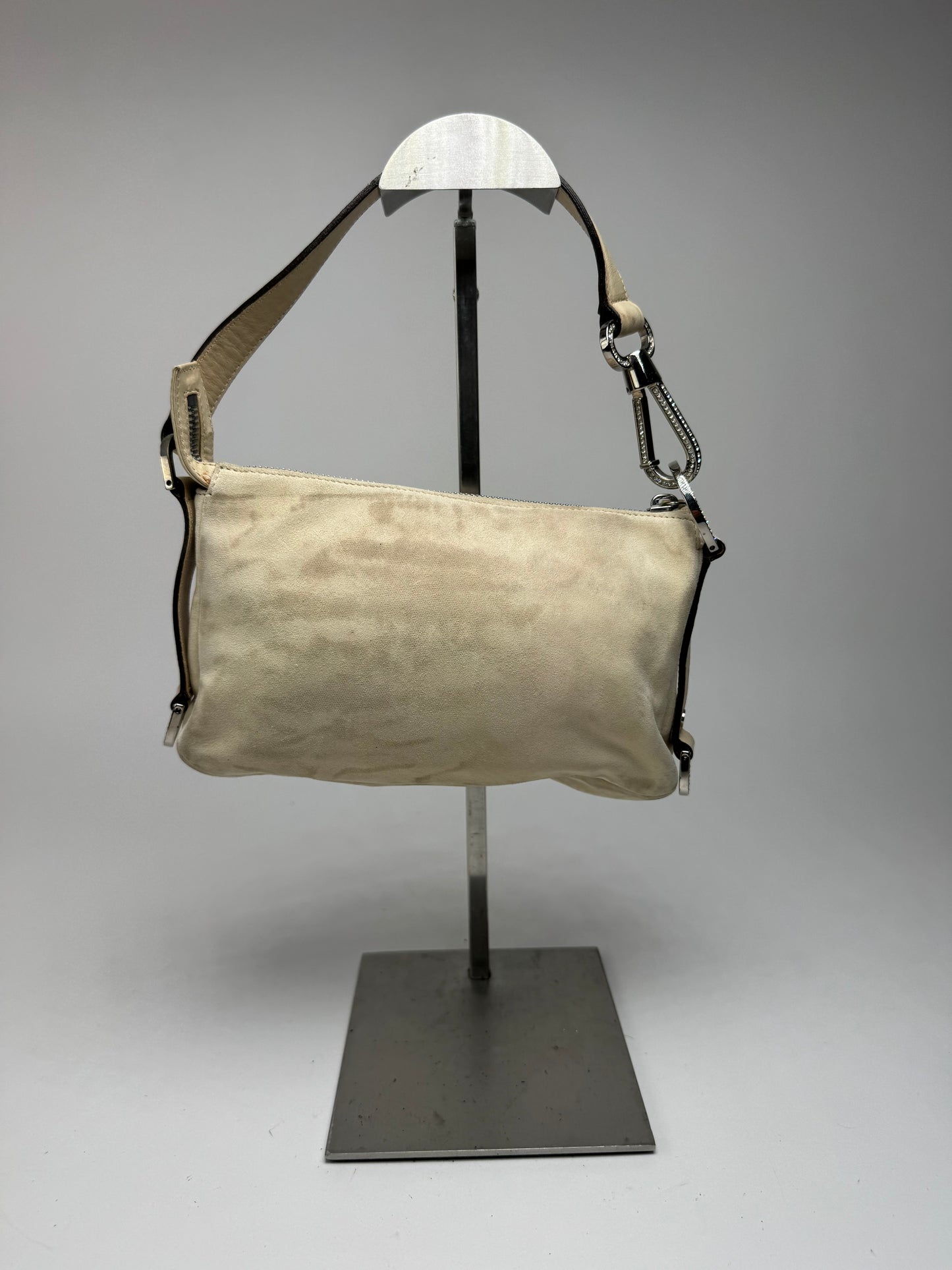 Vintage Versace suede bag beige pink