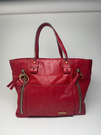 Vintage Chloe Leather Handbag Red