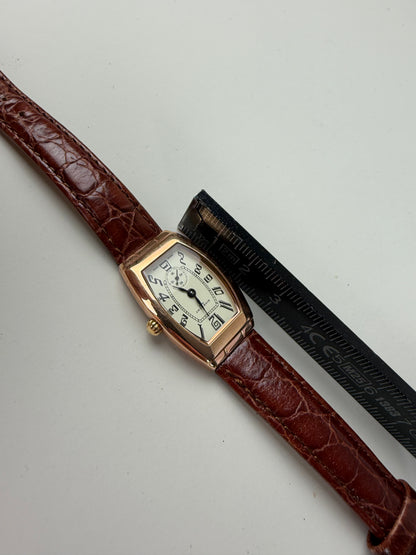 Vintage Givenchy Leather Strap Watch White Brown Gold