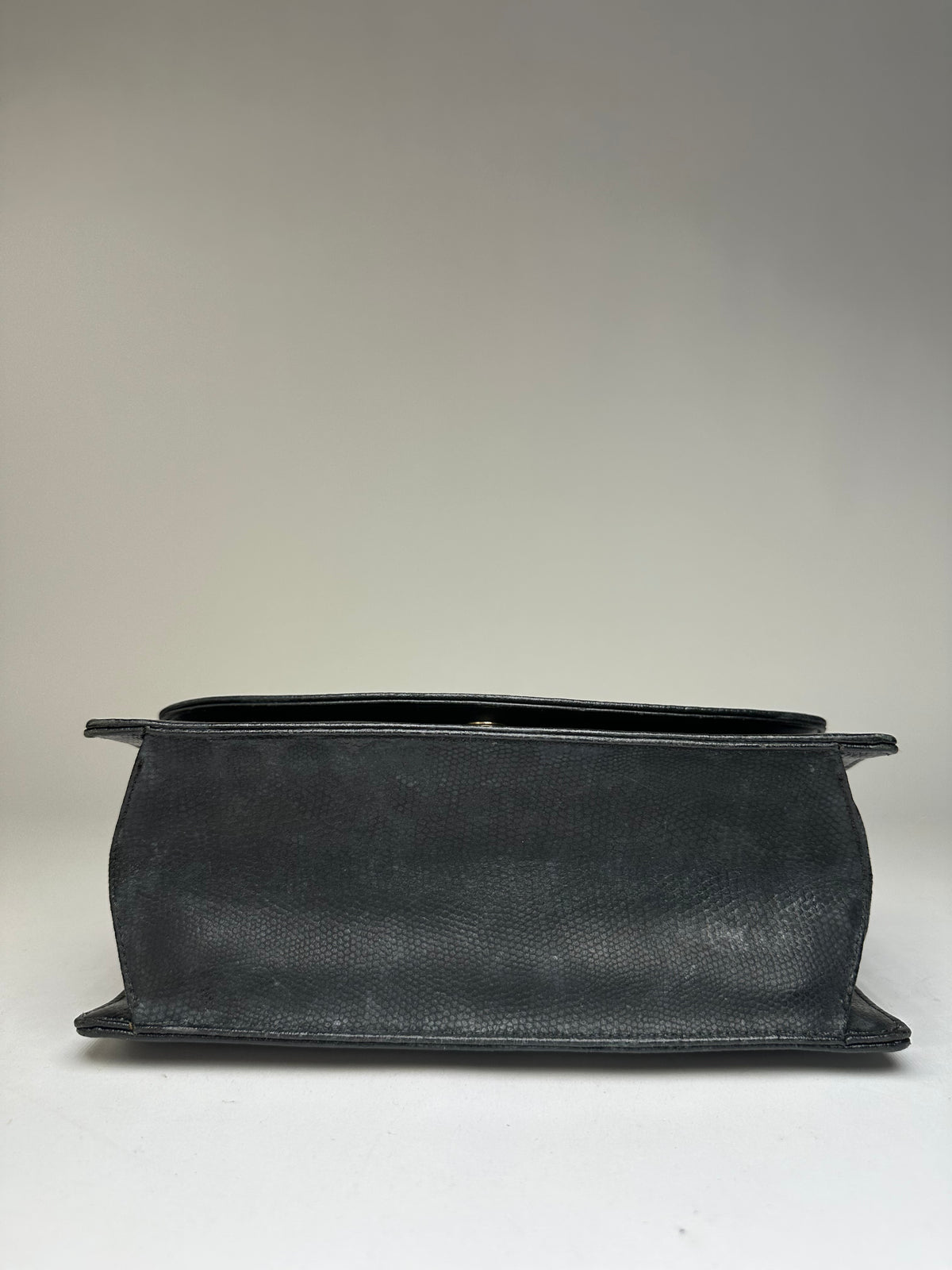 Vintage Givenchy 4G Logo Pebbled Leather Top-Handle Bag c. Late 1970s Black