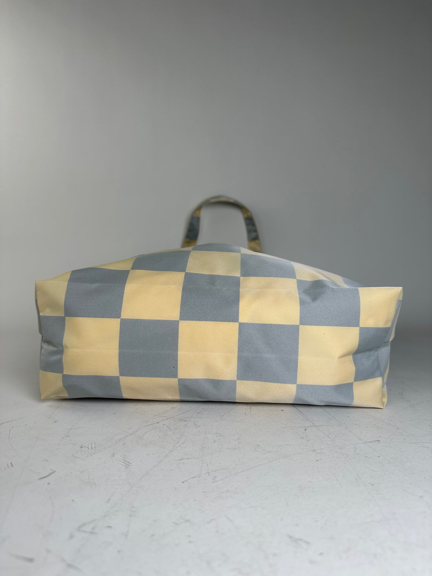 Vintage Comme des Garçons Checkerboard Nylon Tote Light Yellow Grey