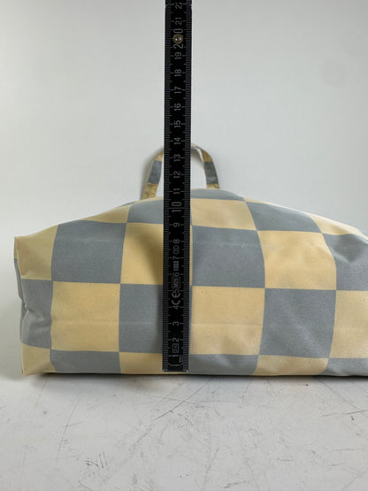 Vintage Comme des Garçons Checkerboard Nylon Tote Light Yellow Grey