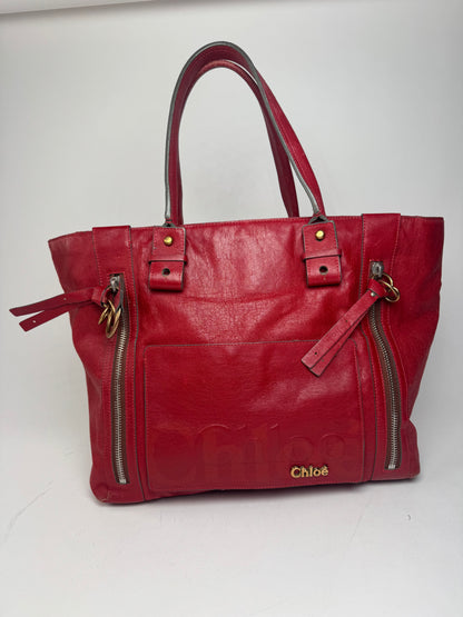 Vintage Chloe Leather Handbag Red