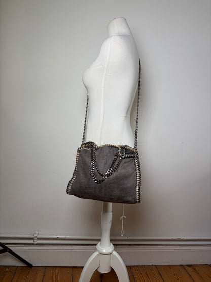 Vintage Stella Mc Cartney Chain-Trim Hobo Bag Grey Beige