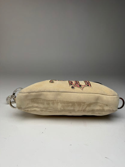 Vintage Versace suede bag beige pink