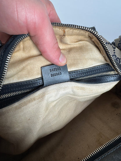 Vintage Gucci Monogram Boston 2Way Bag Beige Black