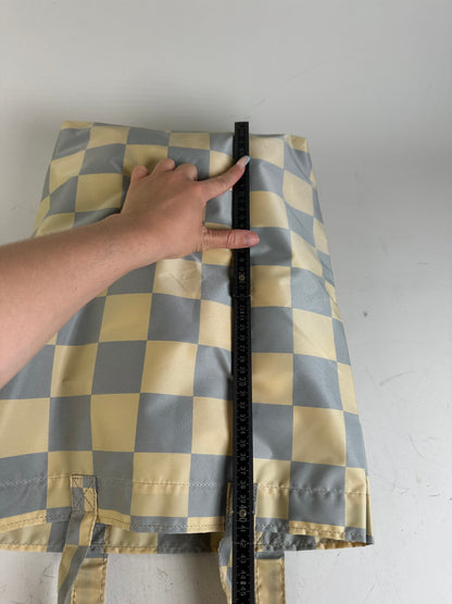 Vintage Comme des Garçons Checkerboard Nylon Tote Light Yellow Grey