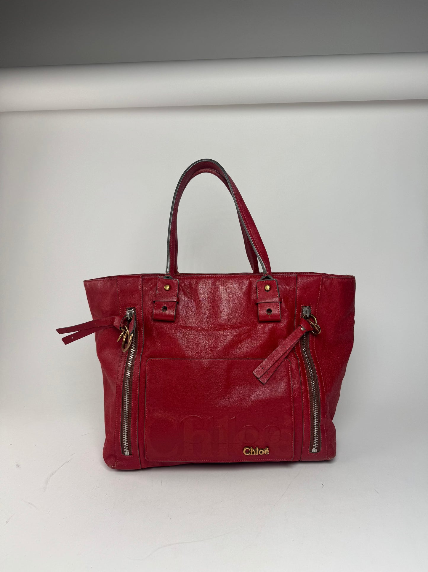 Vintage Chloe Leather Handbag Red