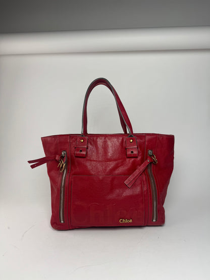 Vintage Chloe Leather Handbag Red