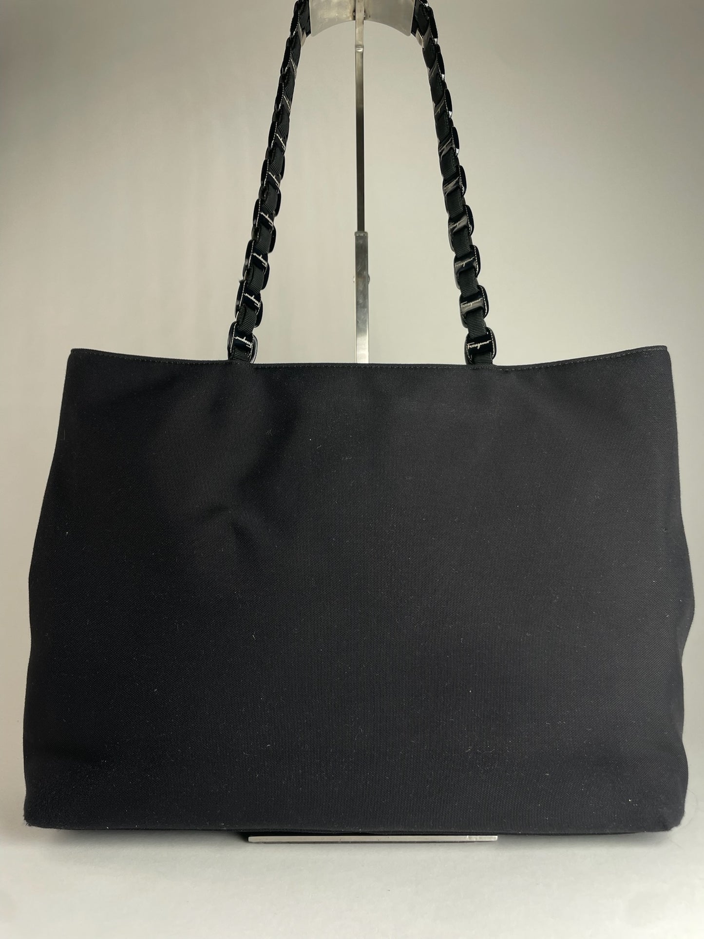 Vintage Salvatore Ferragamo Polyester Handbag Black
