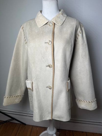 Vintage Kansai Yamamoto Suede Jacket Cream M