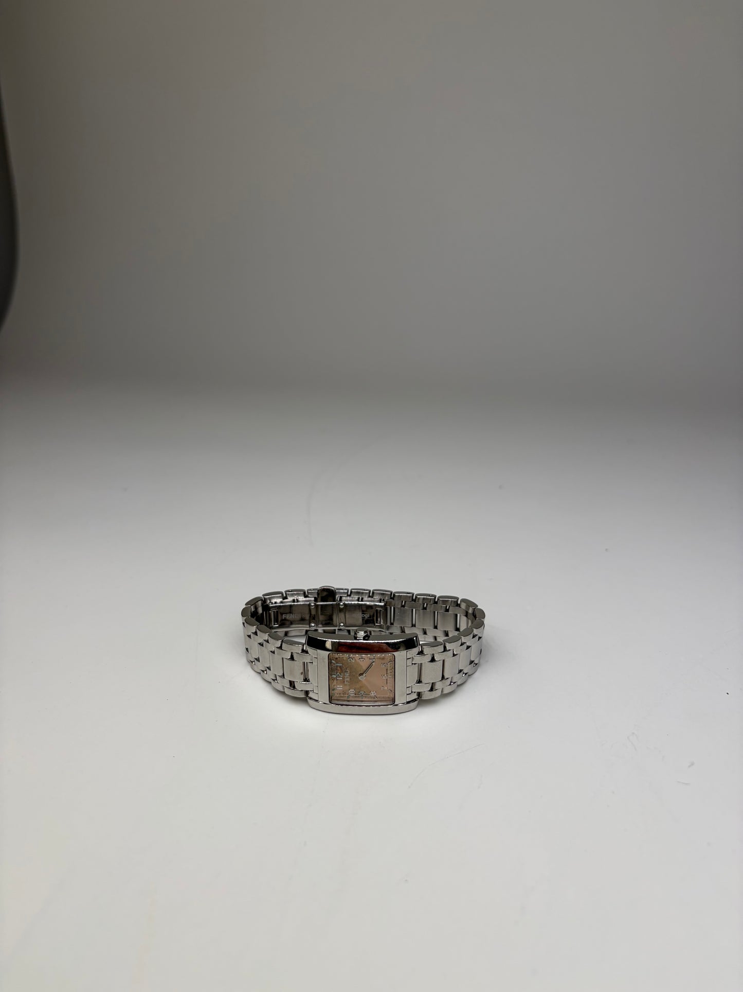 Vintage Fendi Orologi Bracelet Watch Stainless Steel Beige Dial