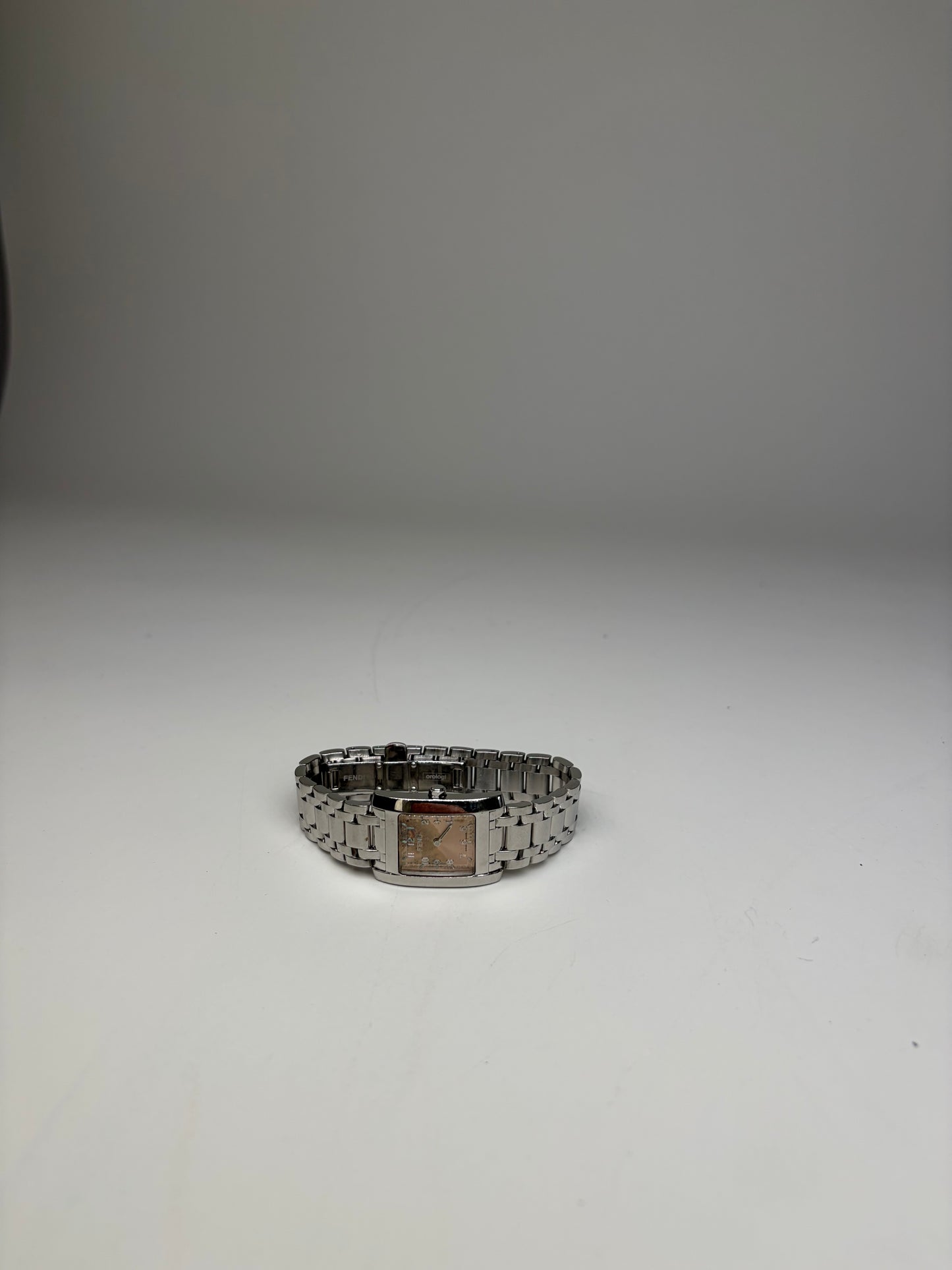 Vintage Fendi Orologi Bracelet Watch Stainless Steel Beige Dial