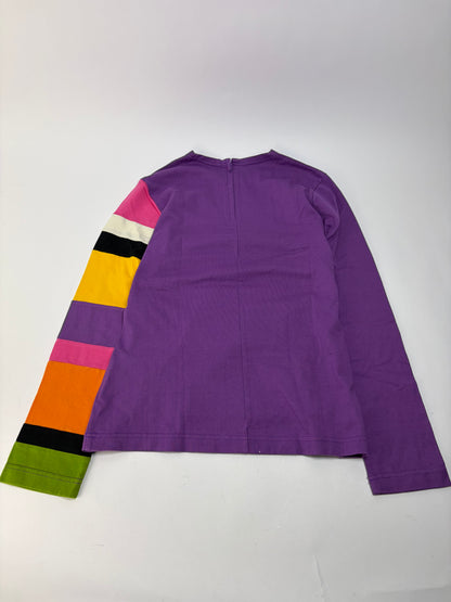 Vintage Comme des Garçons Peggy Moffitt Striped Sleeve Top Early 2000s Purple M
