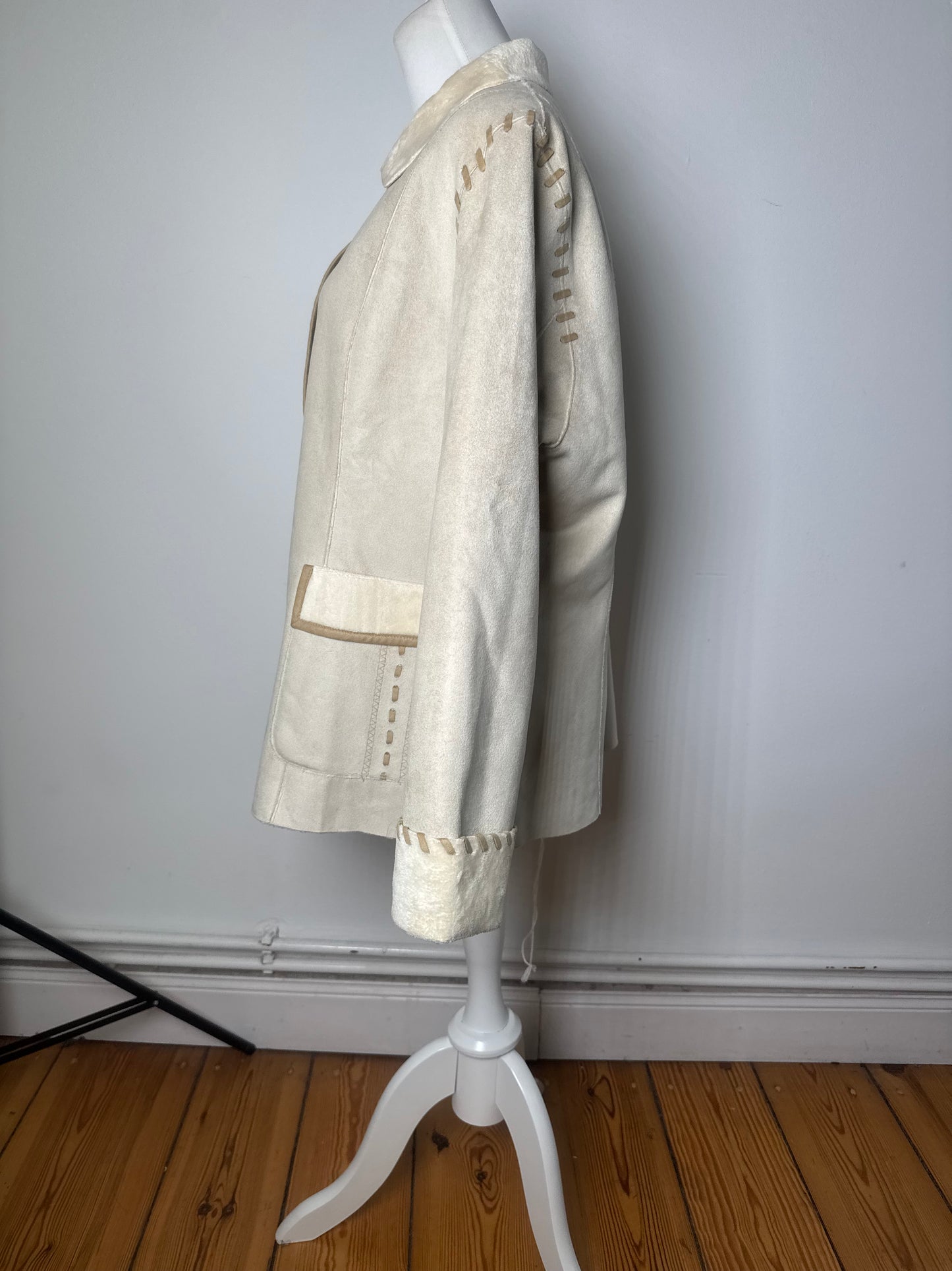 Vintage Kansai Yamamoto Suede Jacket Cream M