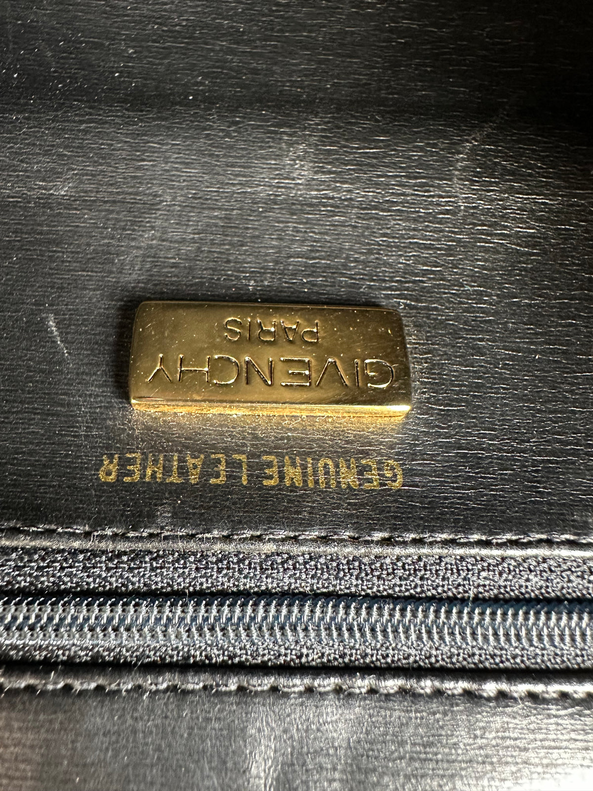 Vintage Givenchy 4G Logo Pebbled Leather Top-Handle Bag c. Late 1970s Black