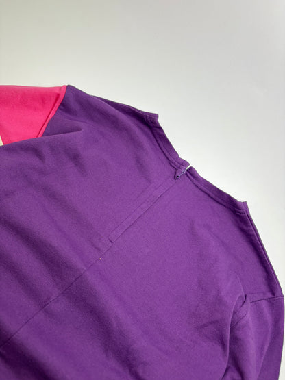 Vintage Comme des Garçons Peggy Moffitt Striped Sleeve Top Early 2000s Purple M