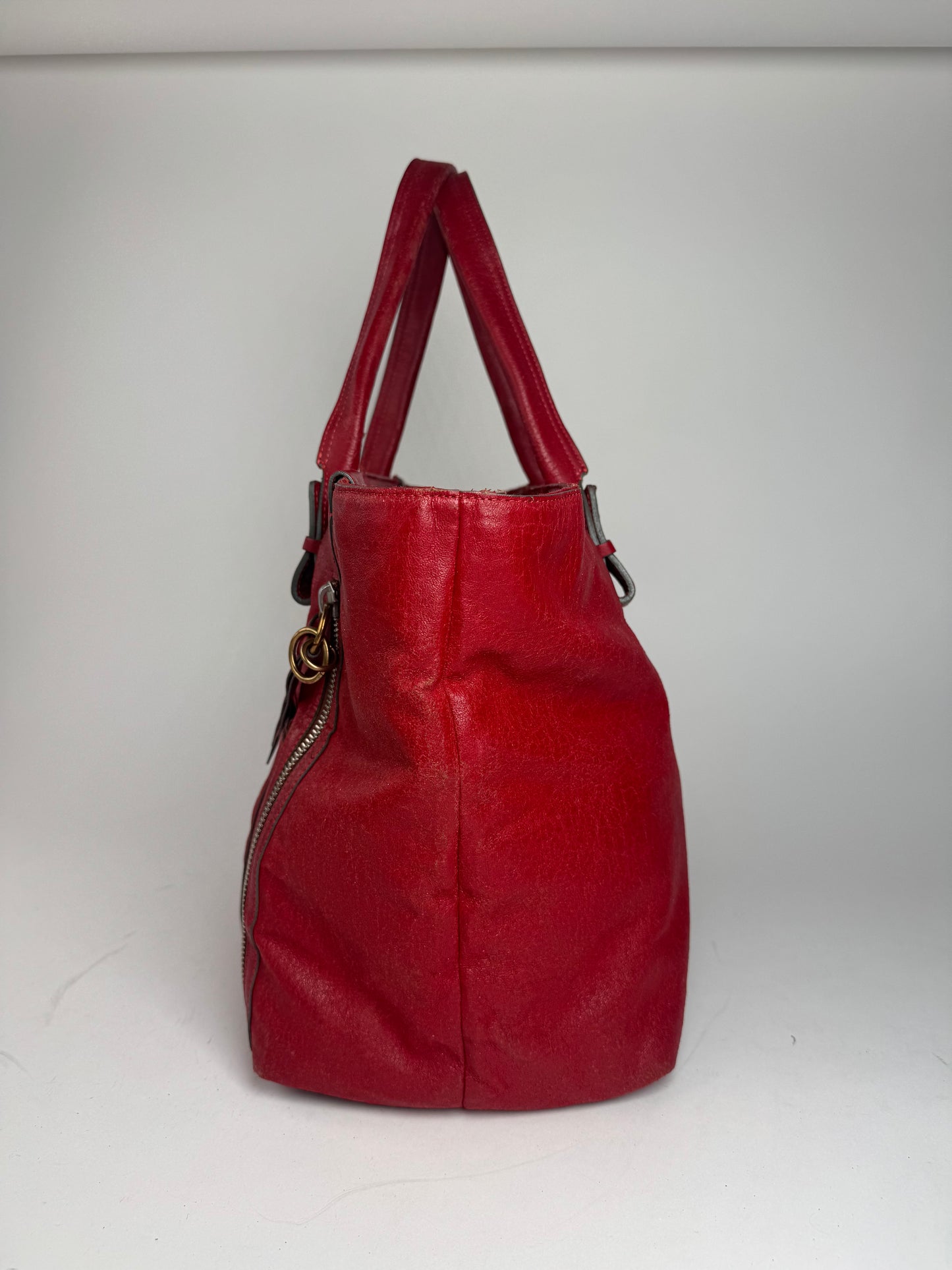 Vintage Chloe Leather Handbag Red